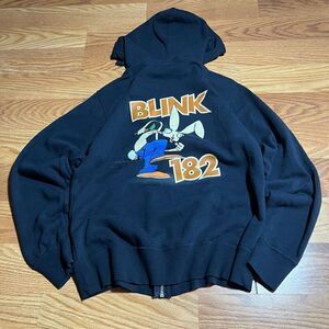 Y2K RARE Blink 182 Skankin Bunny 2009 Full Zip Navy Hoodie